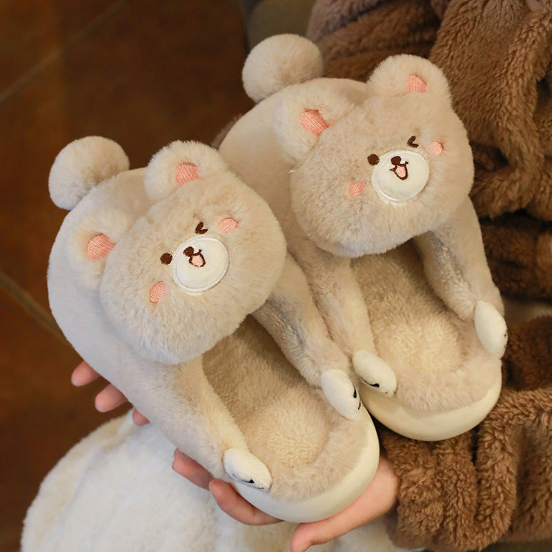 Women's Slippers Winter Home - Apricot Bear - Women's Slippers - Carvan Mart