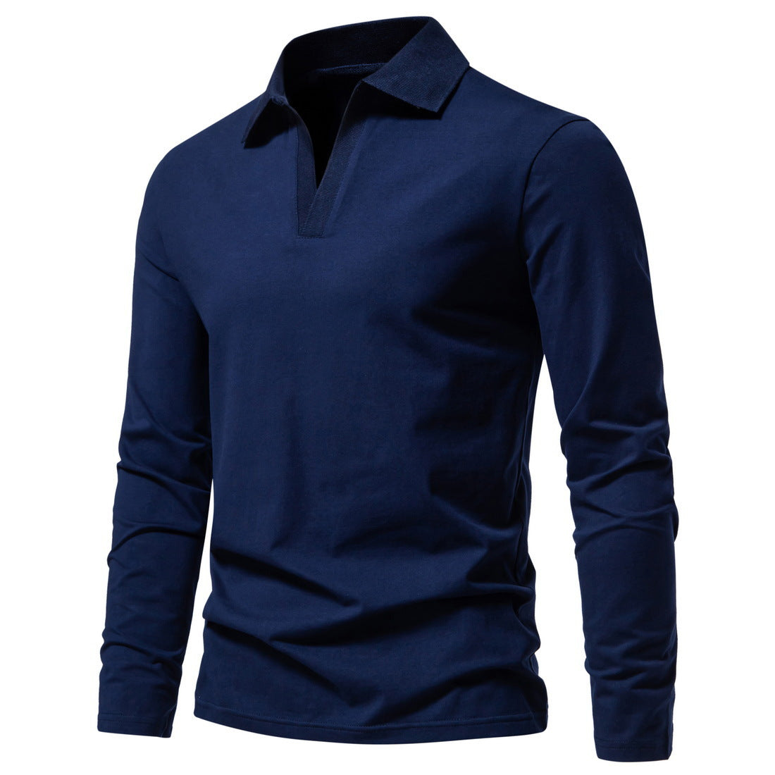 Retro Men's Trendy V-neck T-shirts - Dark Blue - Men's Shirts - Carvan Mart