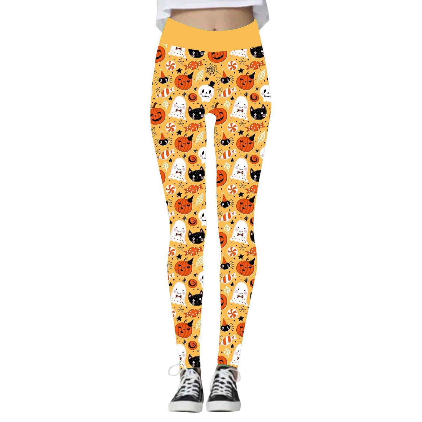 Halloween Yoga Pants - Pumpkin Skull 3D Leggings - WMYJK029 - Pants & Capris - Carvan Mart