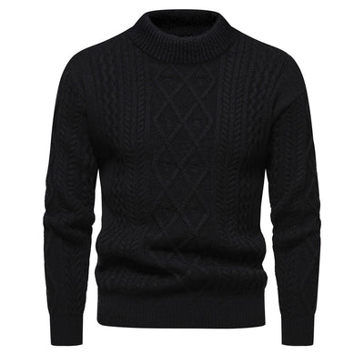 Men's Solid Color Round Neck Sweater Bottoming Shirt - Carvan Mart