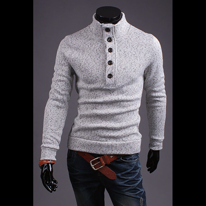 Men's Fashion Trendy Turtleneck Buttons Sweater - Carvan Mart