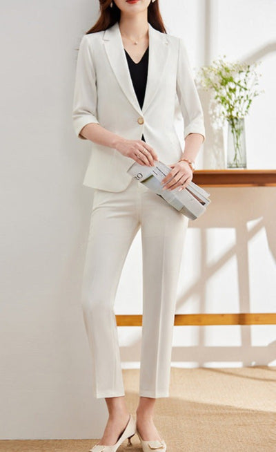 Pant Suits For Women Slim-fit Professional Blazer Pant Suit - - Suits & Sets - Carvan Mart