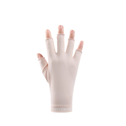 Women's Fashionable Simple Sunscreen Ice Silk Gloves - Carvan Mart Ltd