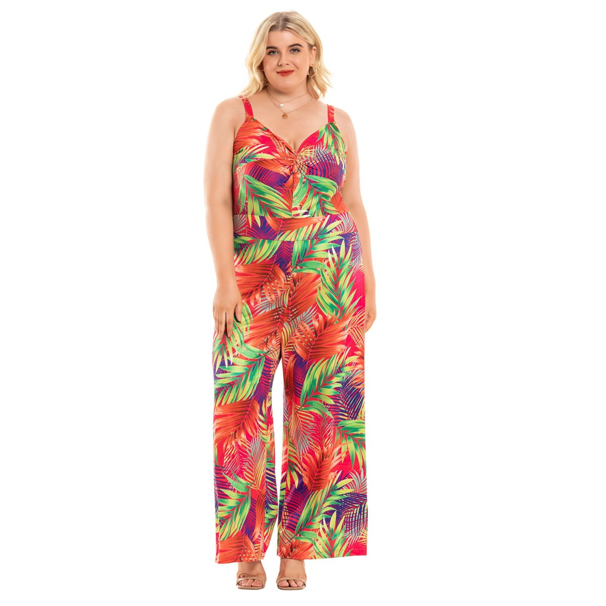 Curvy Women's Fashion Plus Size Suspenders Wide Leg Jumpsuit - - Jumpsuits & Rompers - Carvan Mart