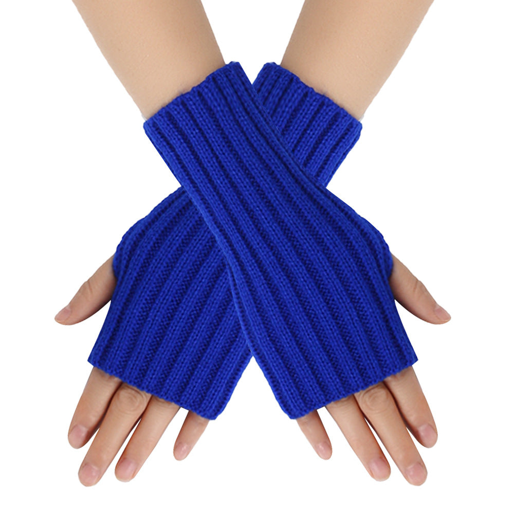 Knitting Wool Gloves Straight Arm Knitted Warm - Carvan Mart