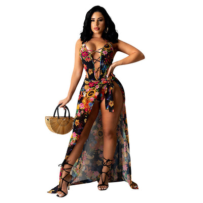 Women's Clothing Fashion Mesh Tied Jumpsuit - OS6093 Yellow - Jumpsuits & Rompers - Carvan Mart