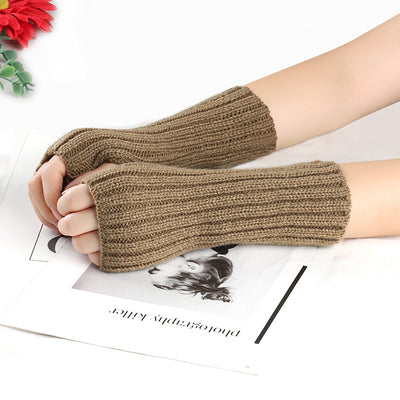 Knitting Wool Gloves Straight Arm Knitted Warm - Carvan Mart