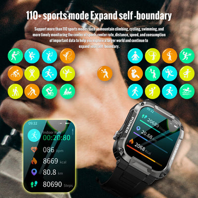 Full Touch Smart Watch Blood Pressure Oxygen MK66 Smart Watch Band - Carvan Mart