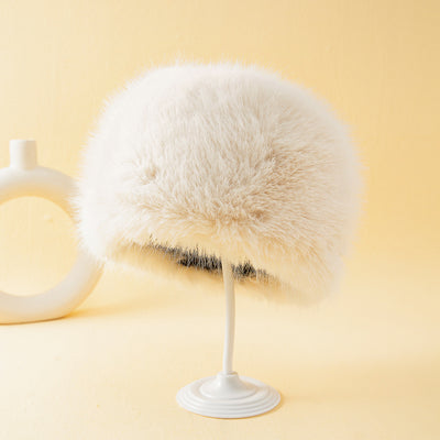 Women's Fox Fur Warm Ear Protection Bucket Hat - Carvan Mart