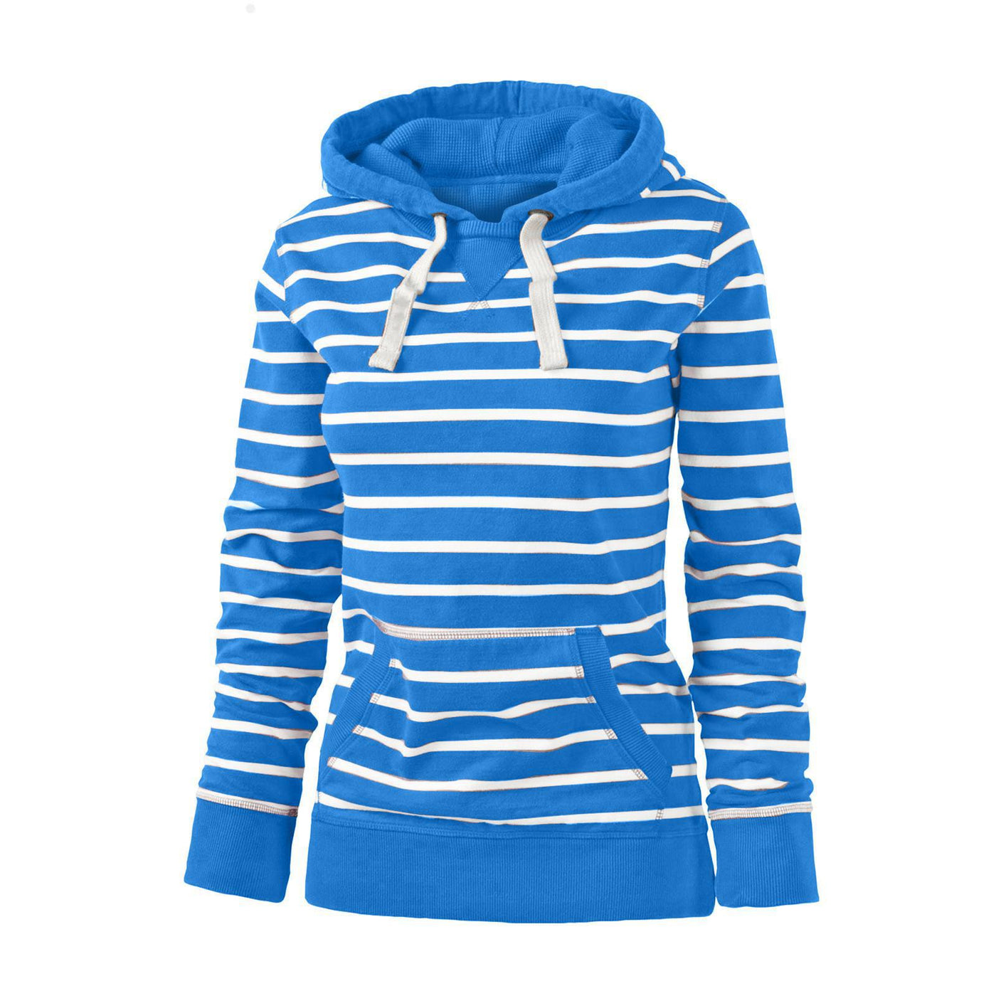 Women's Casual Long Sleeve Hooded Striped Sweater Jacket - Carvan Mart