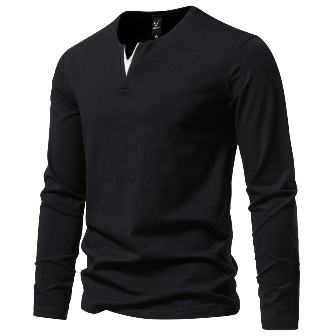 Men's V-neck Long Sleeve Bottoming T-shirt - Carvan Mart