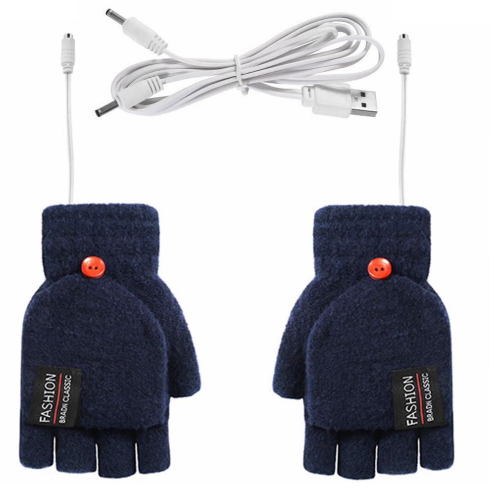 USB Double-sided Electrically Heated Gloves - Navy Blue Average Size - Men's Gloves - Carvan Mart