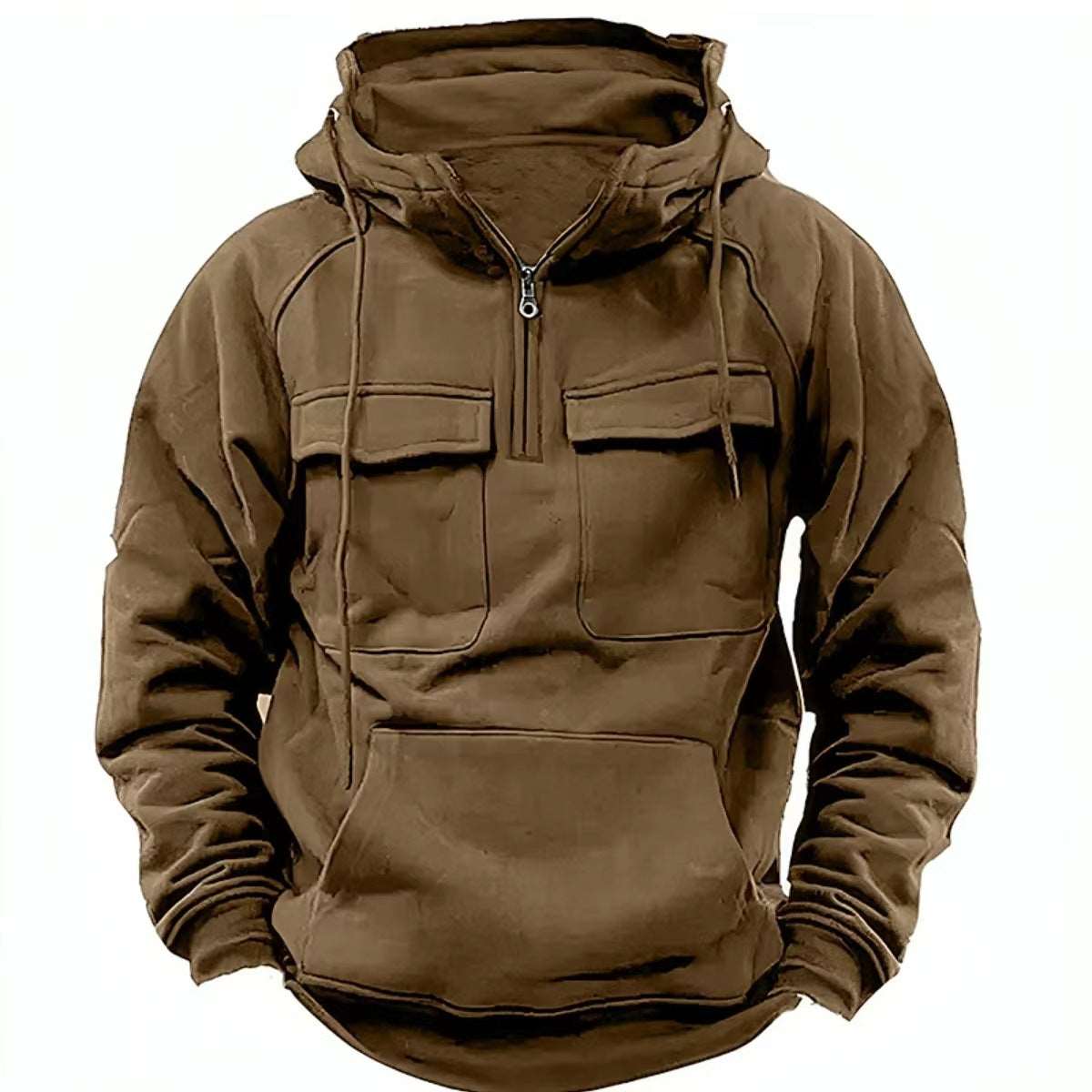 American Retro Tough Guy Heavy Sweater - Thick Pullover - Brown - Men's Sweaters - Carvan Mart