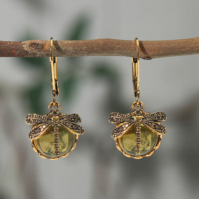 Creative Retro Dragonfly Elegant Swarovski Crystal Earrings - - Earrings - Carvan Mart