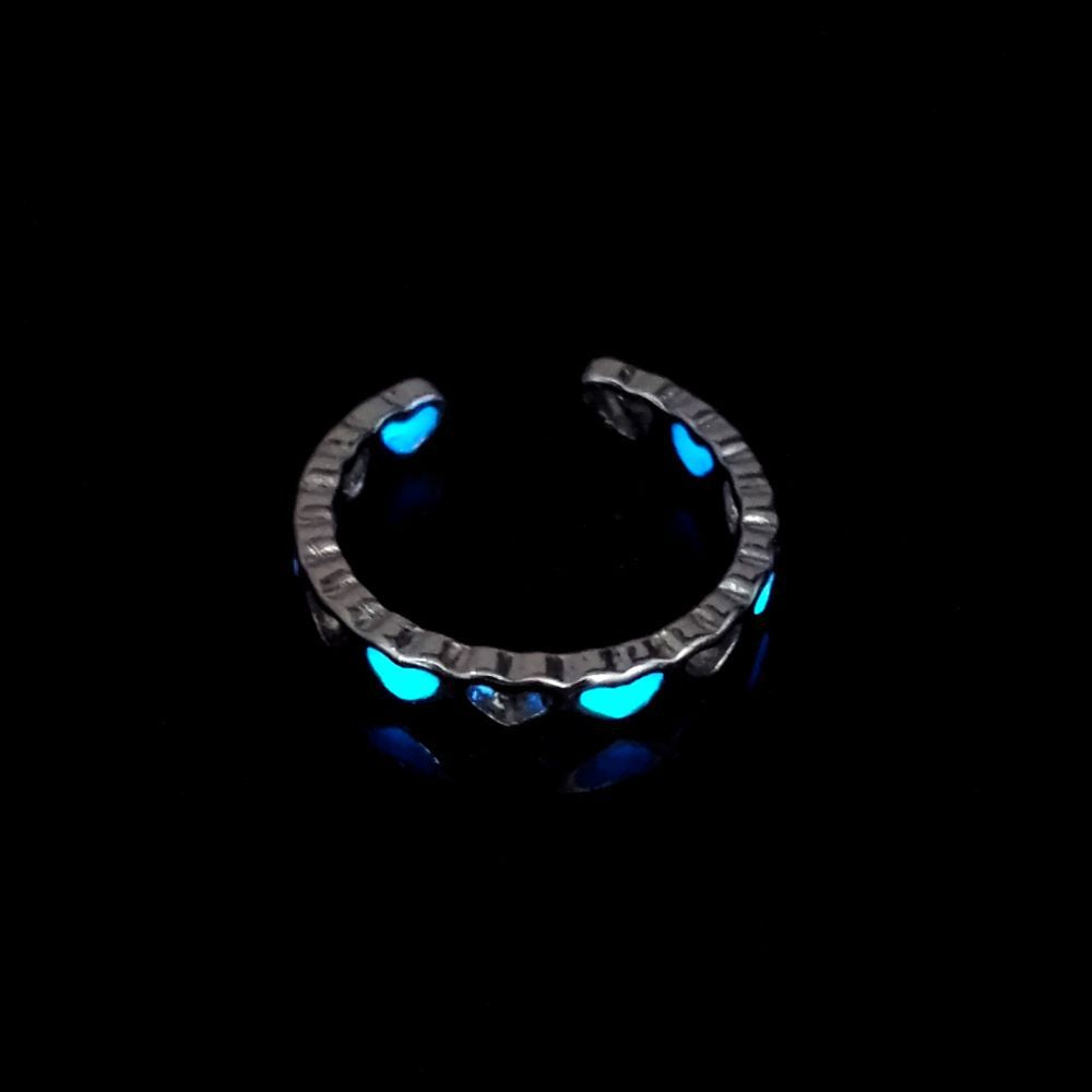 Creative Glow Accessories Personalized Creative Luminous Ring - White Steel Blue Light - Women's Rings - Carvan Mart