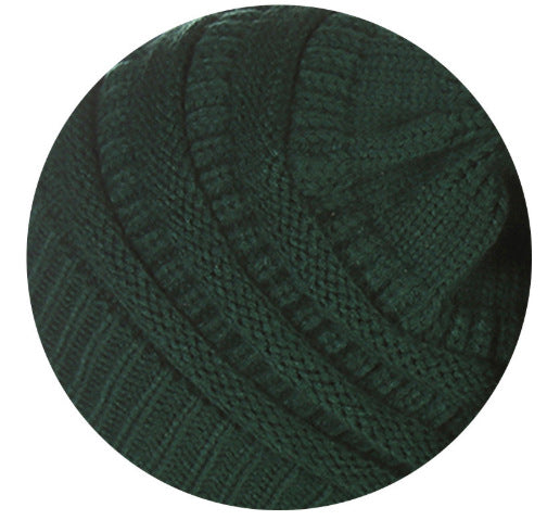 Warm Hat Thickening Not Fleece-lined Knitting Plus Fur Ball - Carvan Mart