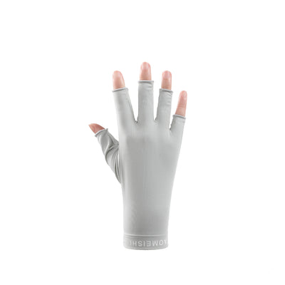 Women's Fashionable Simple Sunscreen Ice Silk Gloves - Carvan Mart
