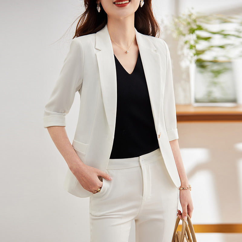 Pant Suits For Women Slim-fit Professional Blazer Pant Suit - Carvan Mart