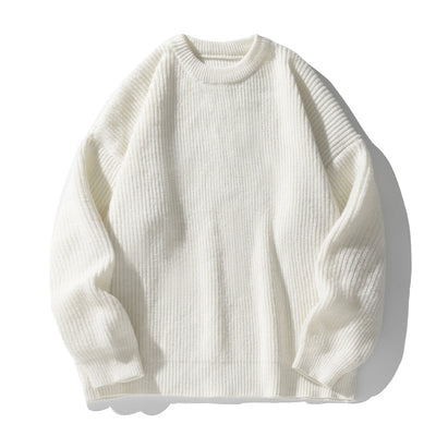 Thick Needle Sweater Men's Couple Retro - White - Men's Sweaters - Carvan Mart