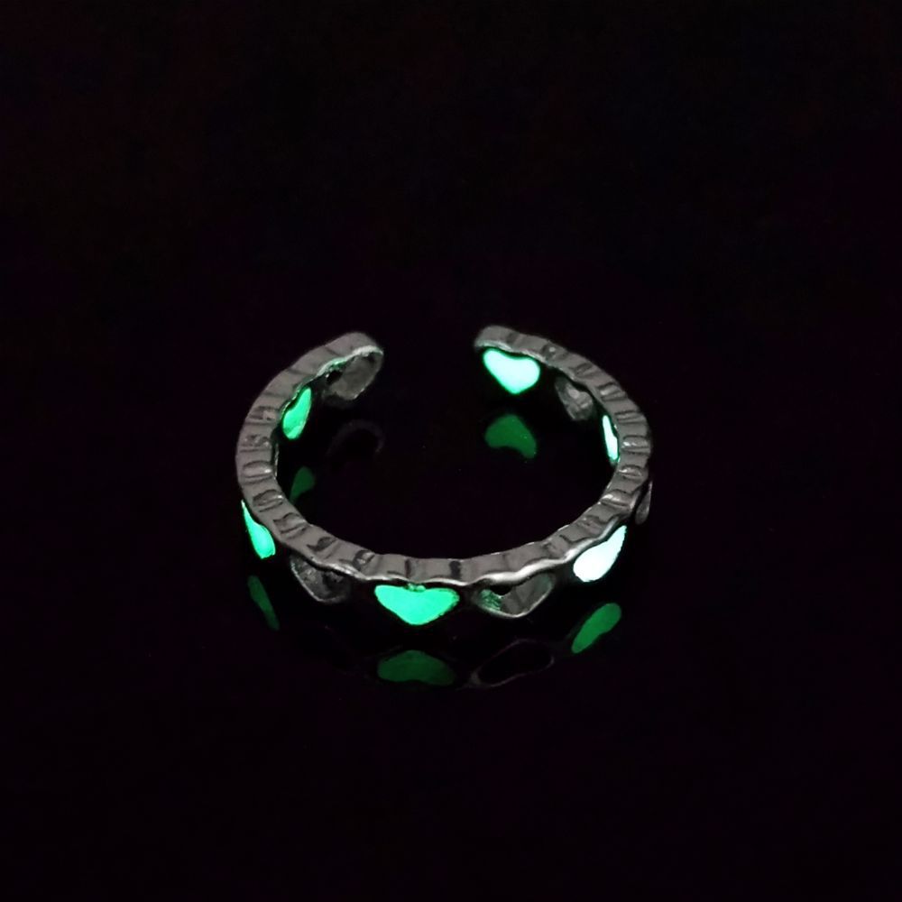 Creative Glow Accessories Personalized Creative Luminous Ring - White Steel Green Light - Women's Rings - Carvan Mart