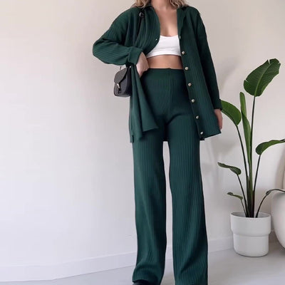 Plus Size Pant Suits Women's Two Piece Suit - Dark Green - Suits & Sets - Carvan Mart