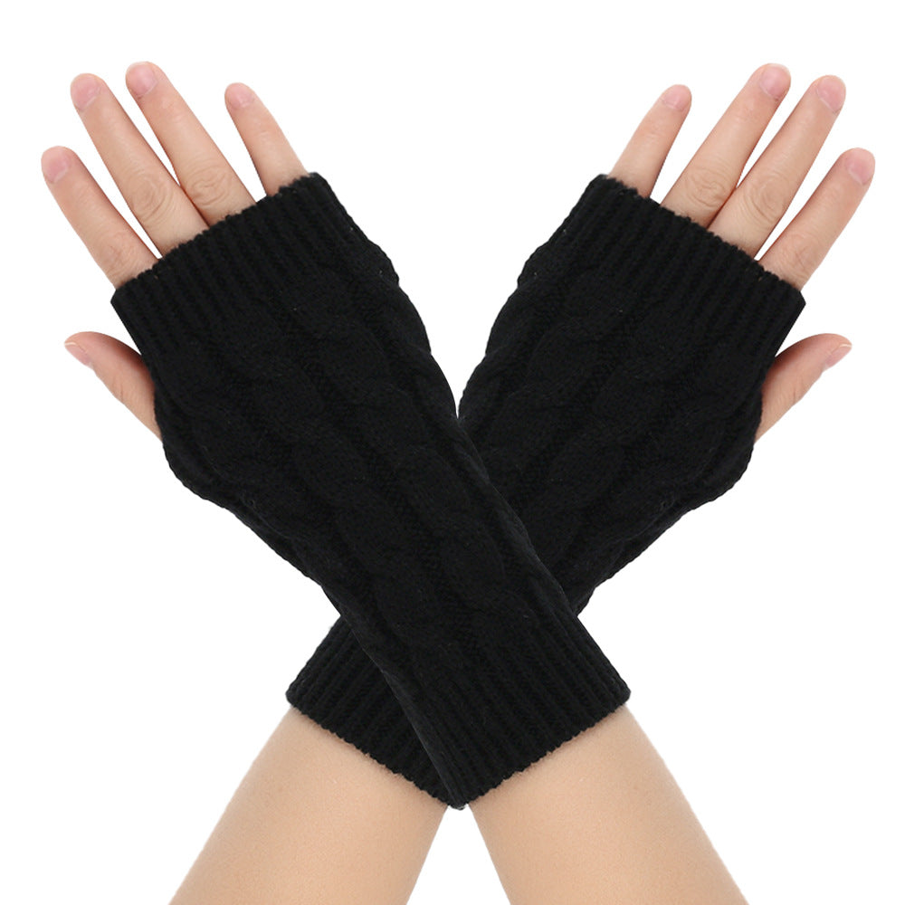 Warm Wool Gloves Winter Men's Open Finger - Carvan Mart