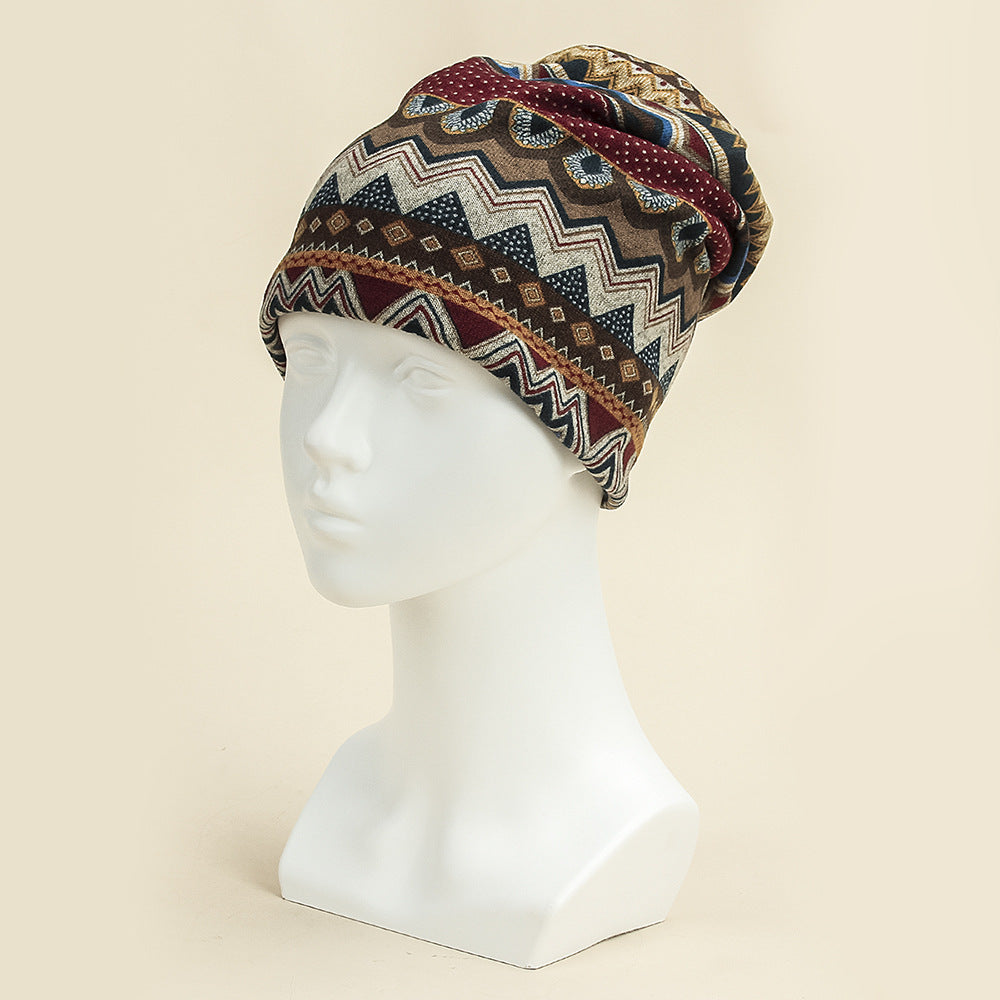 Women's Outdoor Scarf Triangle Pullover Knitting Polygon Windproof Hat - Brown M - Women's Hats & Caps - Carvan Mart