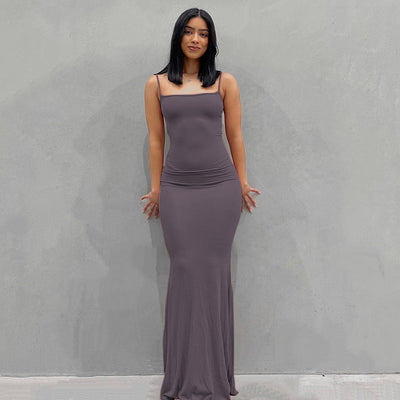 Satin Slip Sleeveless Backless Maxi Dress Bodycon Sexy Women's Dress - Carvan Mart