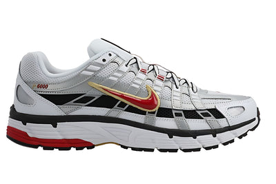 Nike P-6000 Premium Shoes - White Metallic Platinum Varsity Red - Sneakers - Carvan Mart