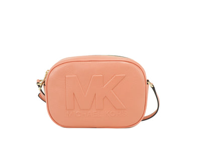 Michael Kors Jet Set Travel Medium Sherbert Leather Oval Camera Crossbody Bag - - - Michael Kors