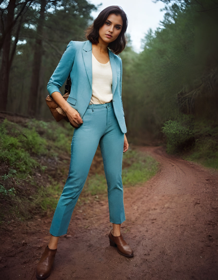 Pant Suits For Women Slim-fit Professional Blazer Pant Suit - Carvan Mart