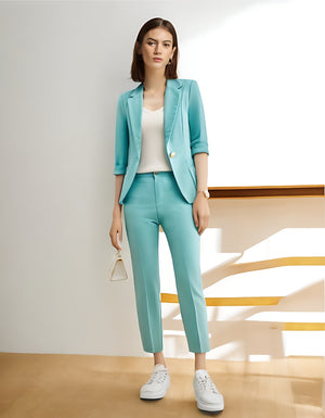 Pant Suits For Women Slim-fit Professional Blazer Pant Suit - Carvan Mart