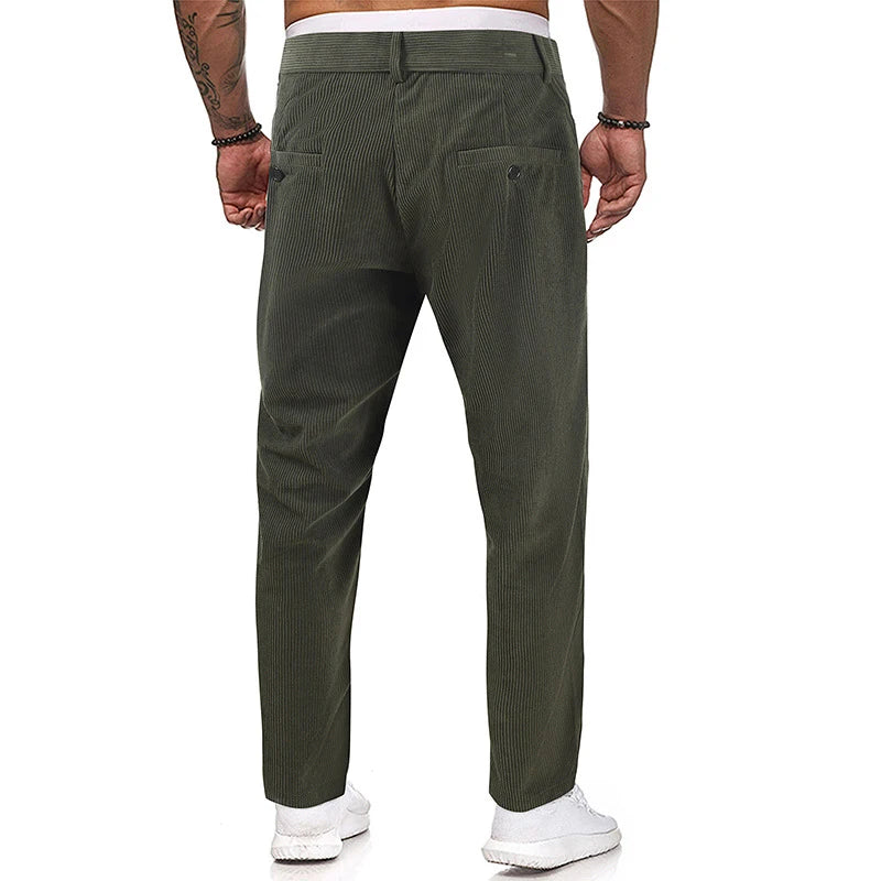 Men's Fashion Thickened Straight Trousers - Comfortable and Versatile Cotton Pants - - Men's Pants - Carvan Mart