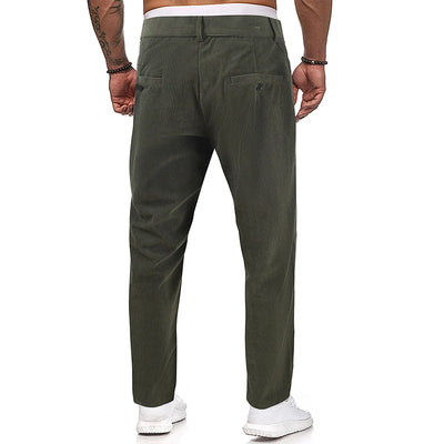 Men's Fashion Thickened Straight Trousers - Comfortable and Versatile Cotton Pants - Carvan Mart