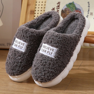 Winter Soft Sole Mens Indoor Floor Antiskid Slides Bedroom Warm Plush Slippers Cotton Shoes - Carvan Mart