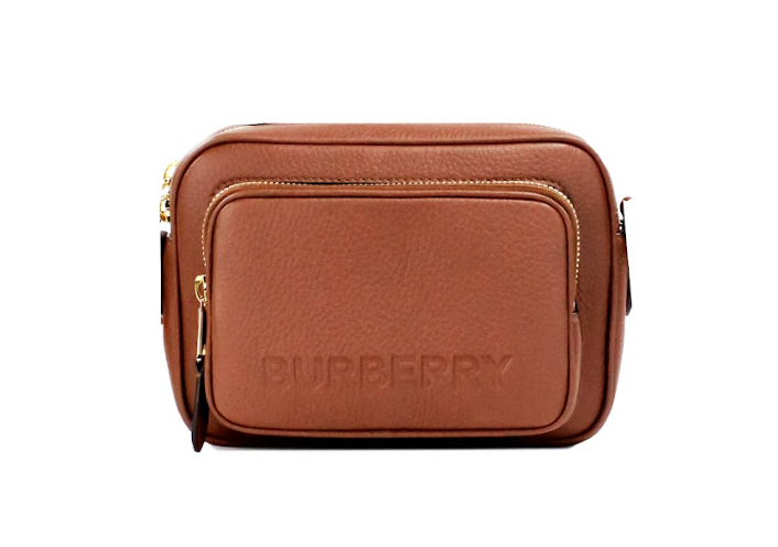 Burberry Small Branded Tan Brown Leather Camera Crossbody Bag - Brown - - Burberry