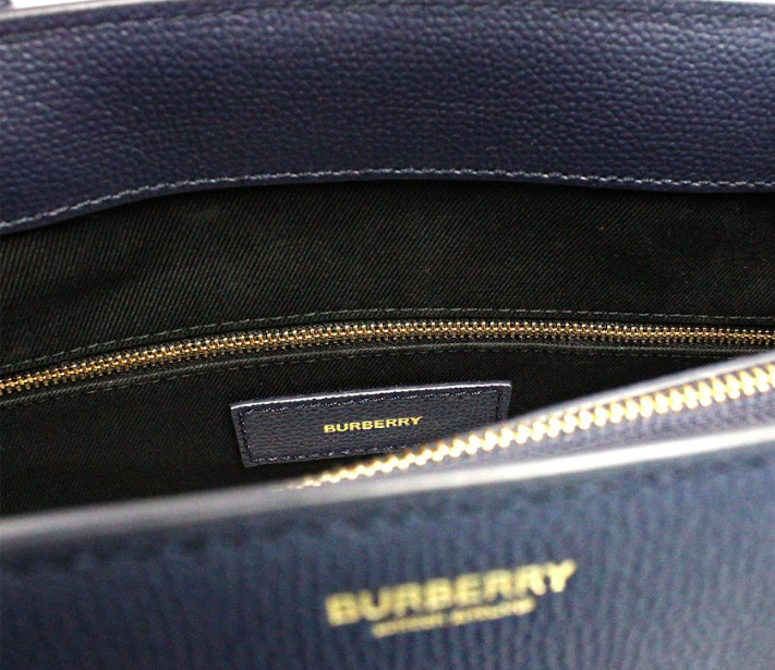 Burberry Banner Medium Regency Blue Leather Tote Crossbody Handbag Purse - - - Burberry