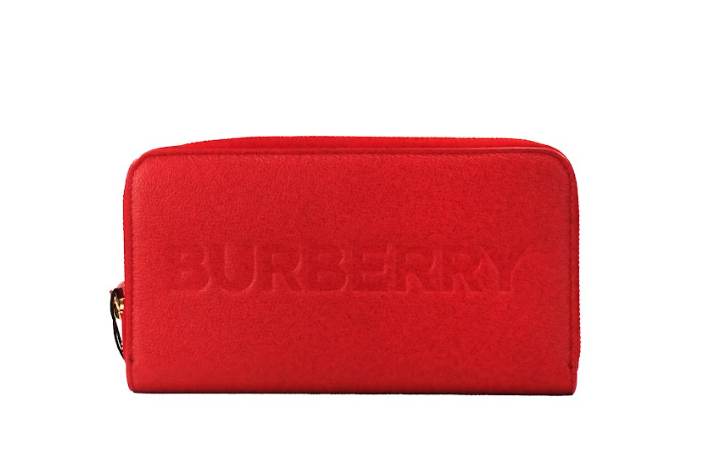 Burberry Elmore Red Embossed Logo Leather Continental Clutch Wallet - Red - - Burberry