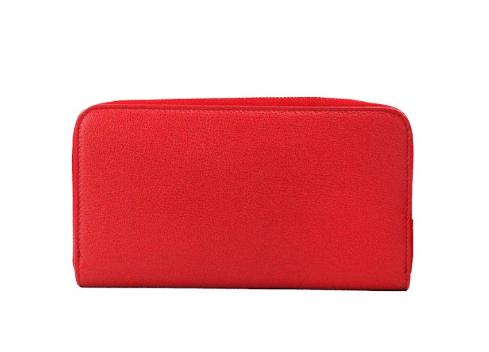 Burberry Elmore Red Embossed Logo Leather Continental Clutch Wallet - - - Burberry