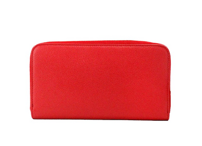 Burberry Elmore Red Embossed Logo Leather Continental Clutch Wallet - - - Burberry