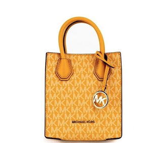 Michael Kors Mercer XS Honeycomb Gold Signature PVC North South Shopper Crossbody Bag - - - Michael Kors