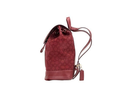 COACH Dempsey Red Apple Signature Jacquard Canvas Logo Patch Backpack - - - COACH