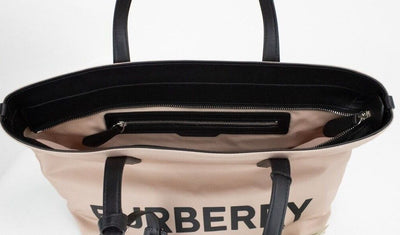 Burberry Small Rose Beige Logo Branded Econyl Nylon Tote Shoulder Handbag Purse - - - Burberry