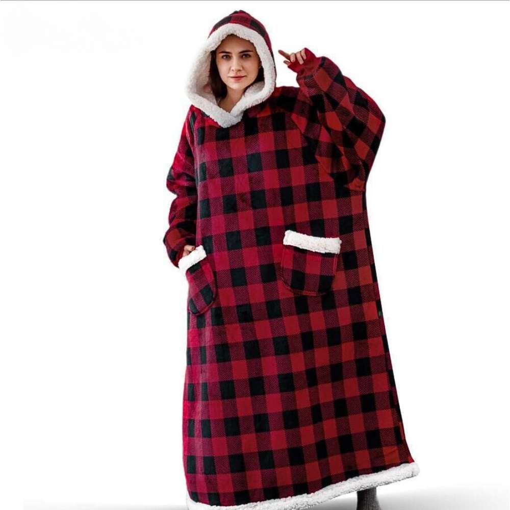 Winter TV Hoodie Blanket Women Men Oversized Pullover With Pockets - Carvan Mart