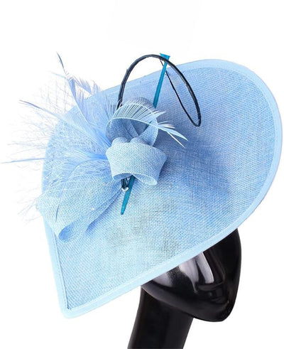 Handmade Fascinator Hat Head Jets Brides Wedding Feathers Hat - Light Blue - Women's Hats & Caps - Carvan Mart