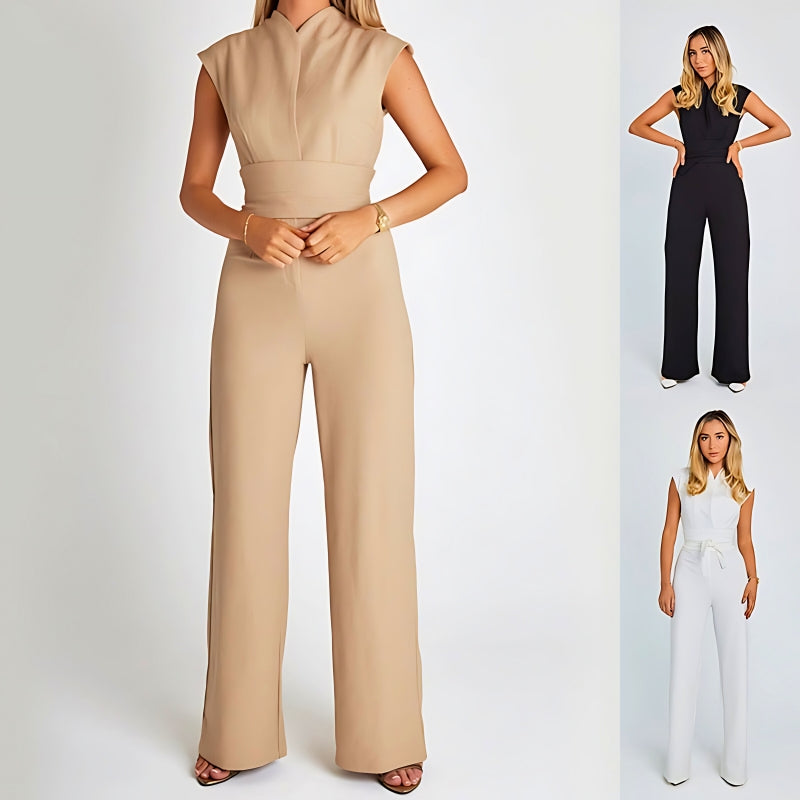 Chic Sleeveless Wide-Leg Jumpsuit for Women - Elegant One-Piece Outfit - - Jumpsuits & Rompers - Carvan Mart