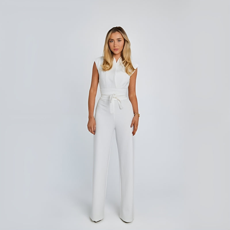 Chic Sleeveless Wide-Leg Jumpsuit for Women - Elegant One-Piece Outfit - Carvan Mart