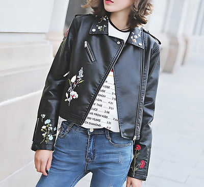 Loose Leather Bomber Jacket - Carvan Mart