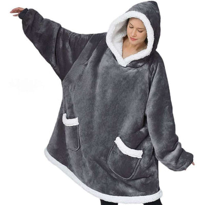 Winter TV Hoodie Blanket Women Men Oversized Pullover With Pockets - Carvan Mart