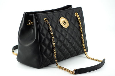 Versace Elegant Quilted Nappa Leather Tote Bag - - - Versace